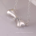 High Quality Pure Fashion Cute Beautiful Bone Pendant Simple Silver Jewelry Necklace